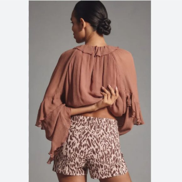 Brand New by Anthropologie Maeve Ettie High Rise Slim Printed Tailored Short - Picture 2 of 10